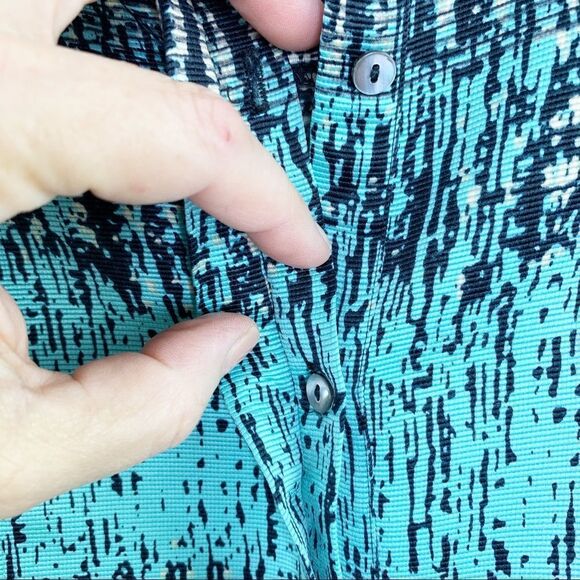 ZOA New York Sleeveless Aqua‎ Print Blouse Sz S - Picture 4 of 12